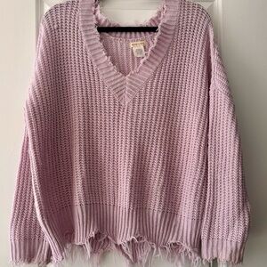 Main Strip Lavender V-Neck Sweater